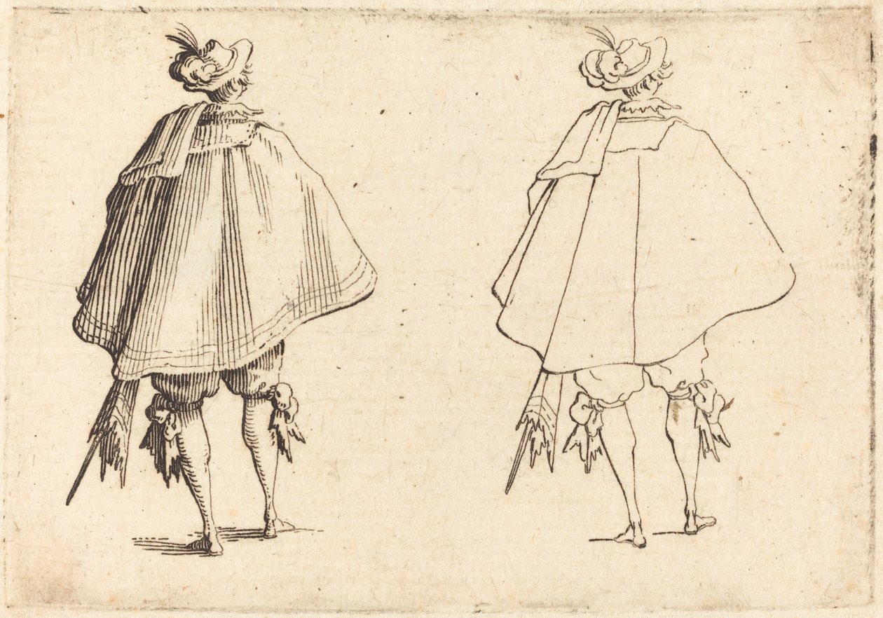 Herr im großen Mantel, von hinten gesehen von Jacques Callot