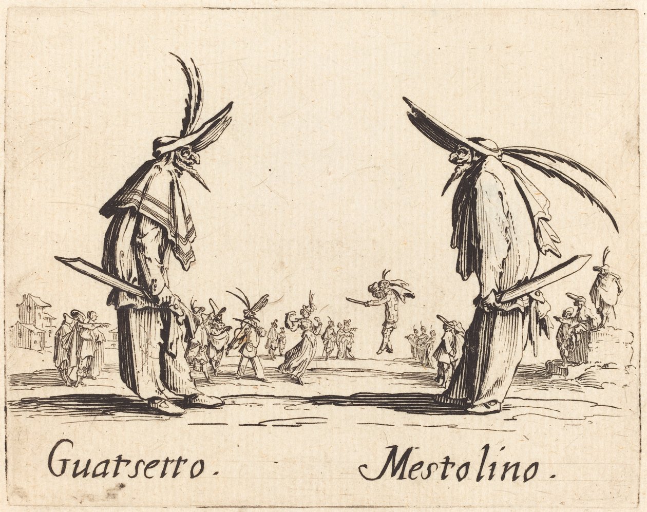 Guatsetto und Mestolino, ca. 1622 von Jacques Callot