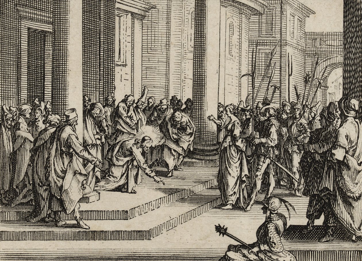 Jesus und die Ehebrecherin, 1635 von Jacques Callot