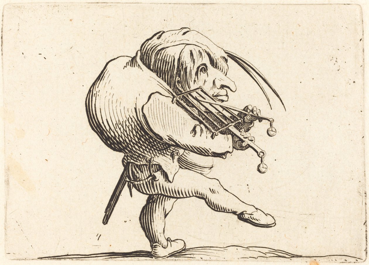 Mann, der einen Grill schabt von Jacques Callot