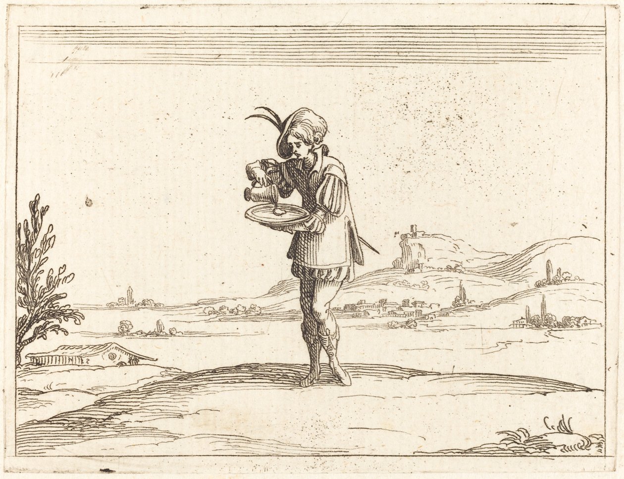 Mann wäscht eine Perle von Jacques Callot
