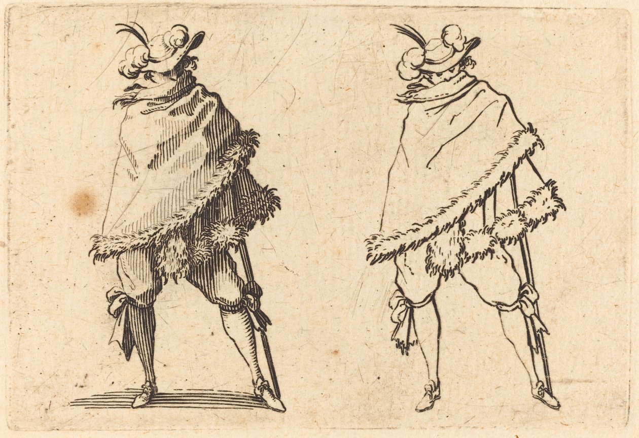 Mann in seinen Mantel gehüllt von Jacques Callot
