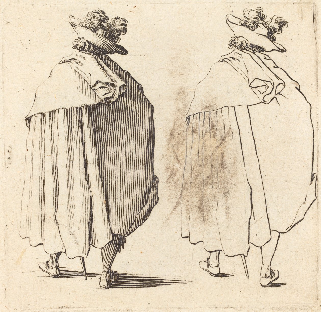 Mann im Mantel, von hinten gesehen von Jacques Callot
