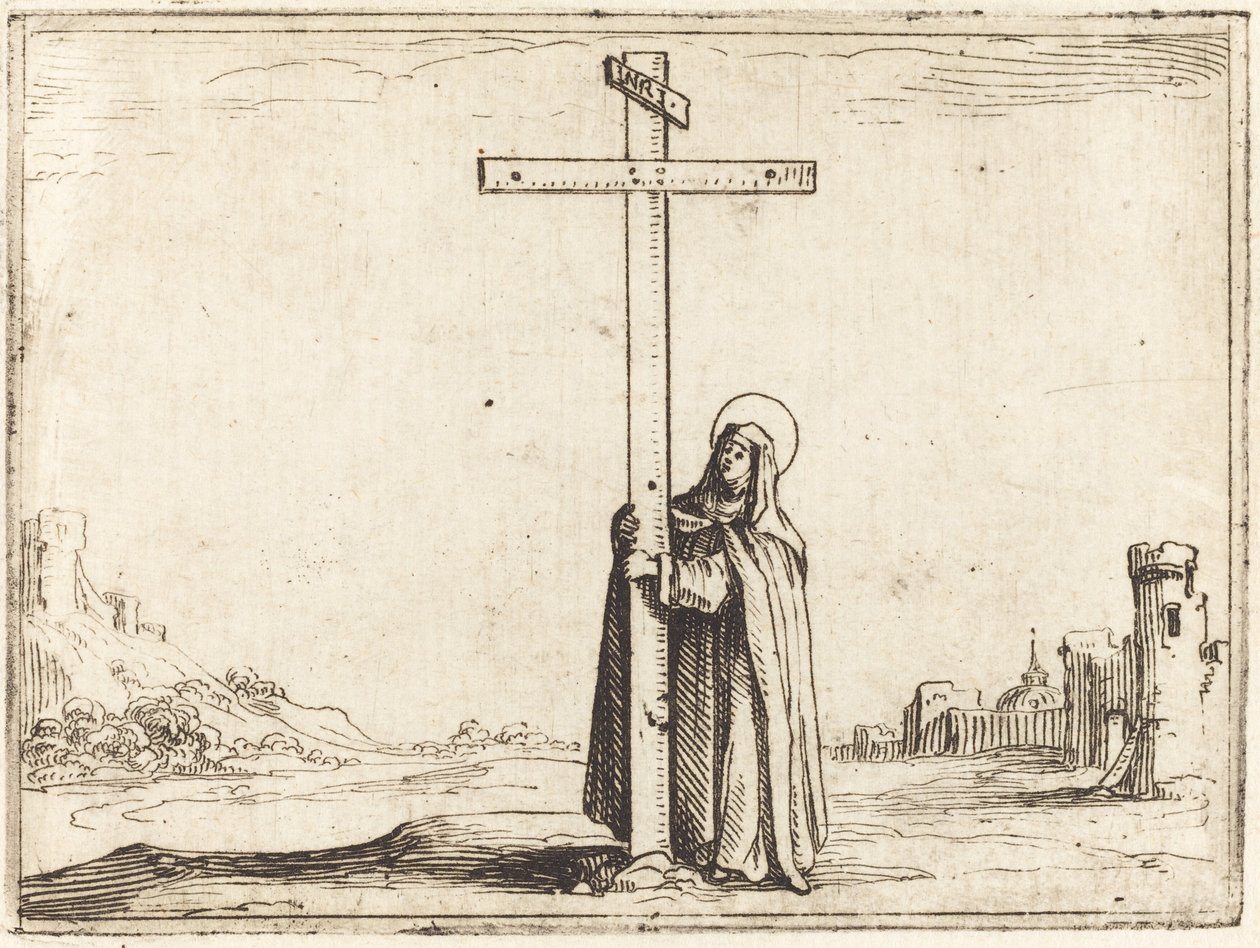 Nonne umarmt das Heilige Kreuz von Jacques Callot