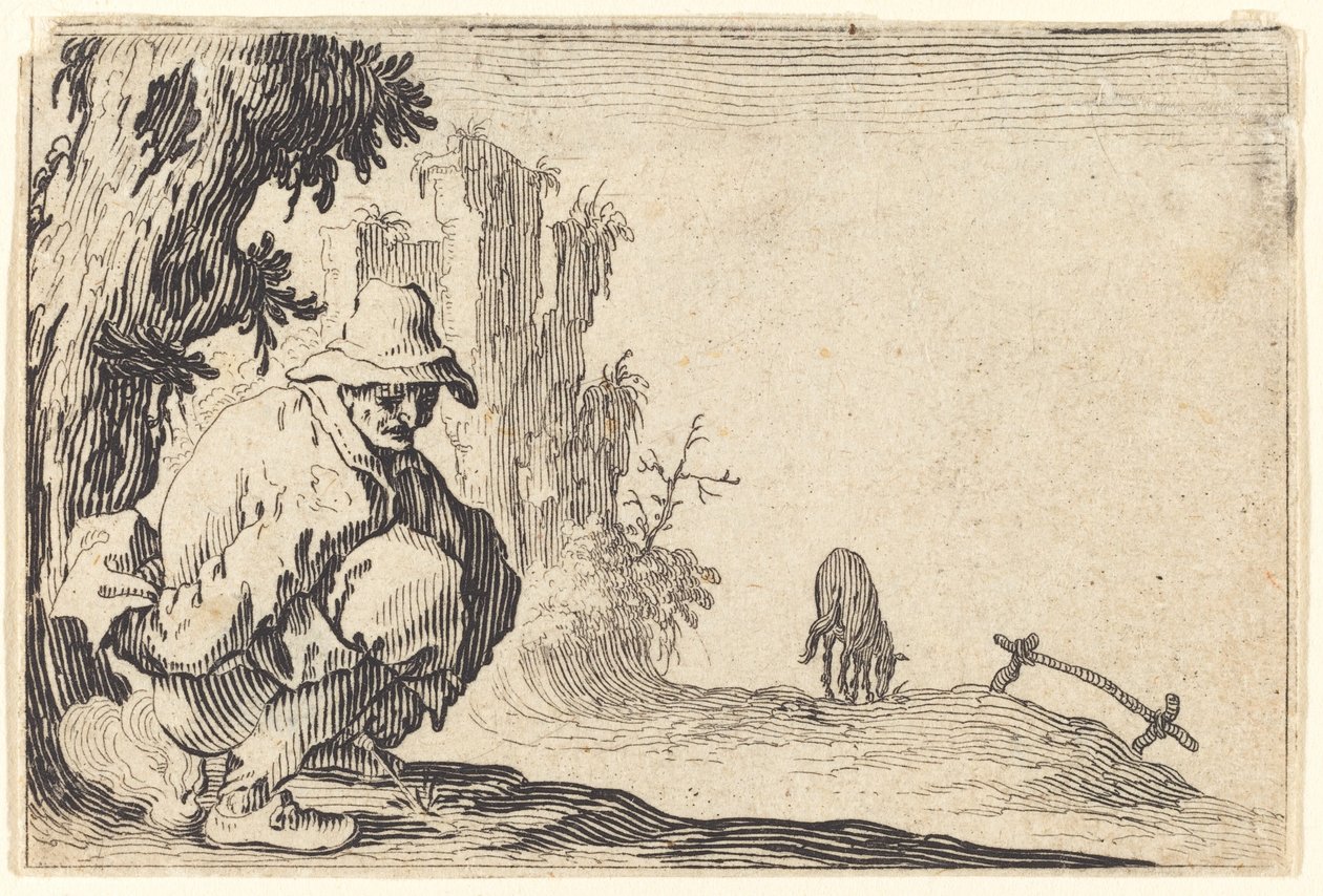 Bauer beim Stuhlgang von Jacques Callot