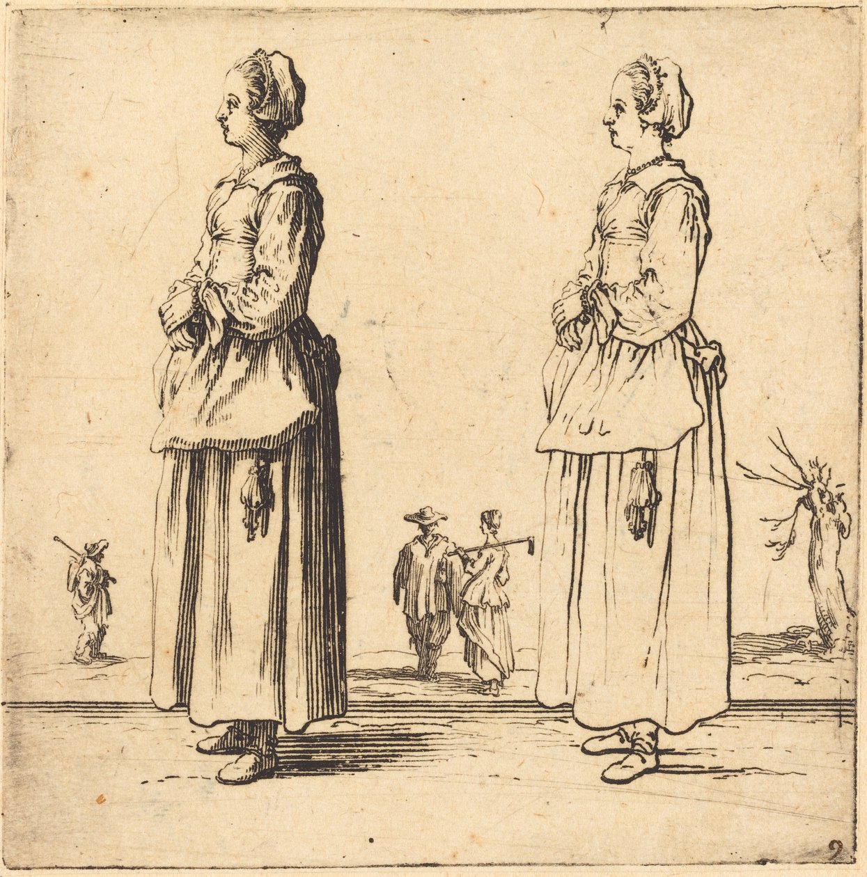 Bäuerin im Profil, nach links gewandt von Jacques Callot