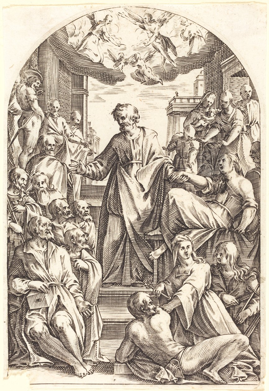 Petrus erweckt Tabitha, 1608-1611 von Jacques Callot