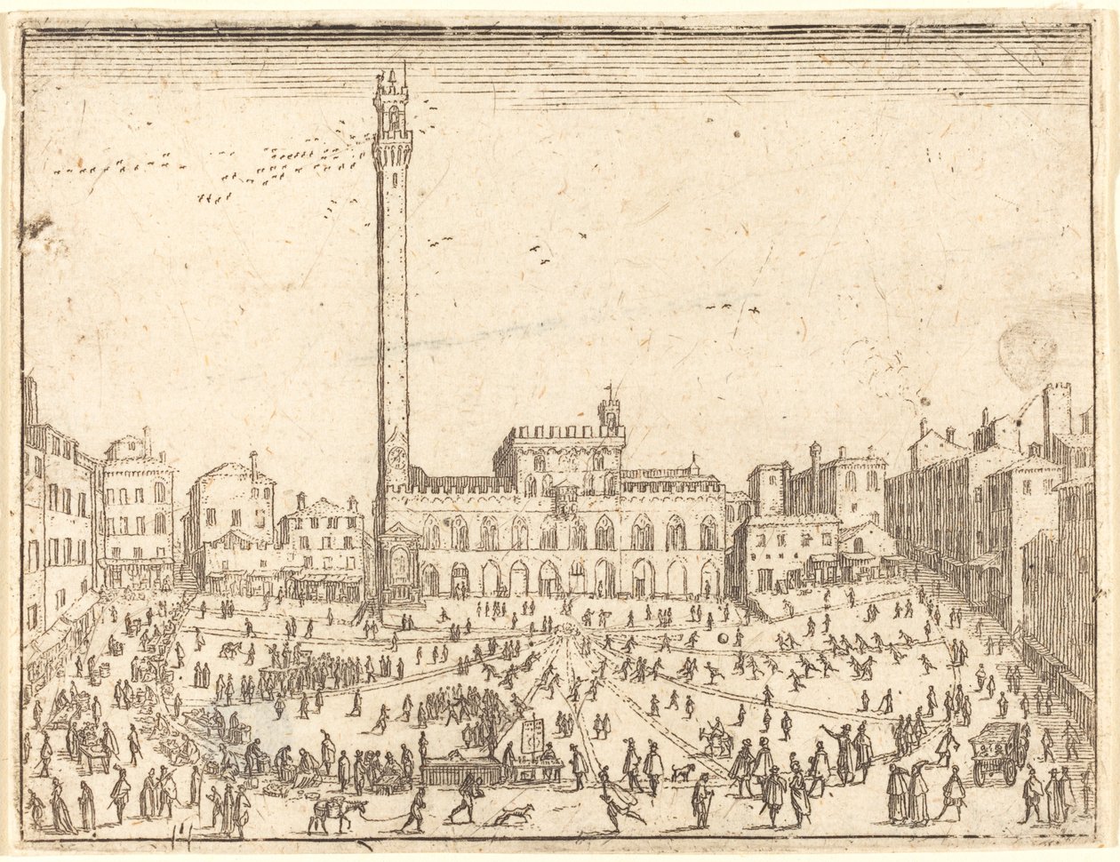 Piazza Publicca, Siena von Jacques Callot