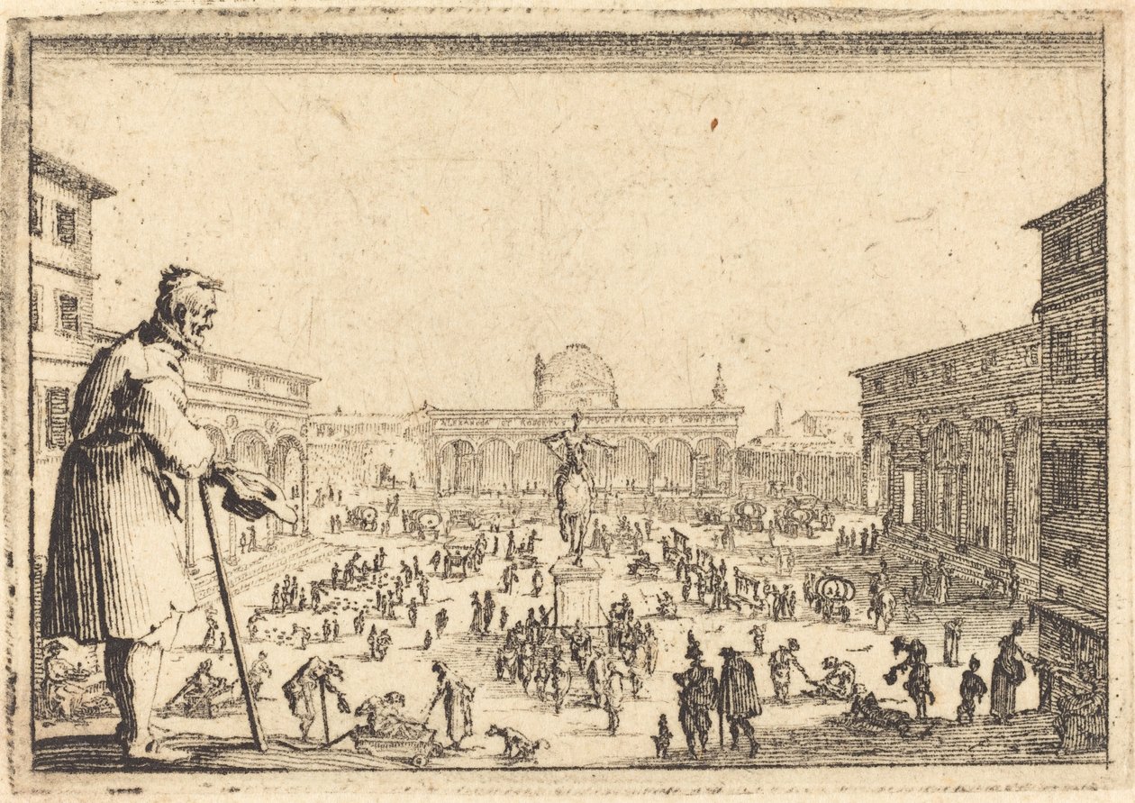 Piazza SS. Annunziata, Florenz von Jacques Callot