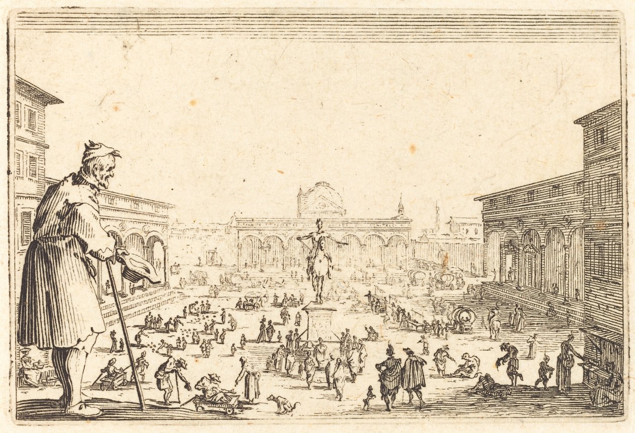 Piazza SS. Annunziata, Florenz, ca. 1622 von Jacques Callot