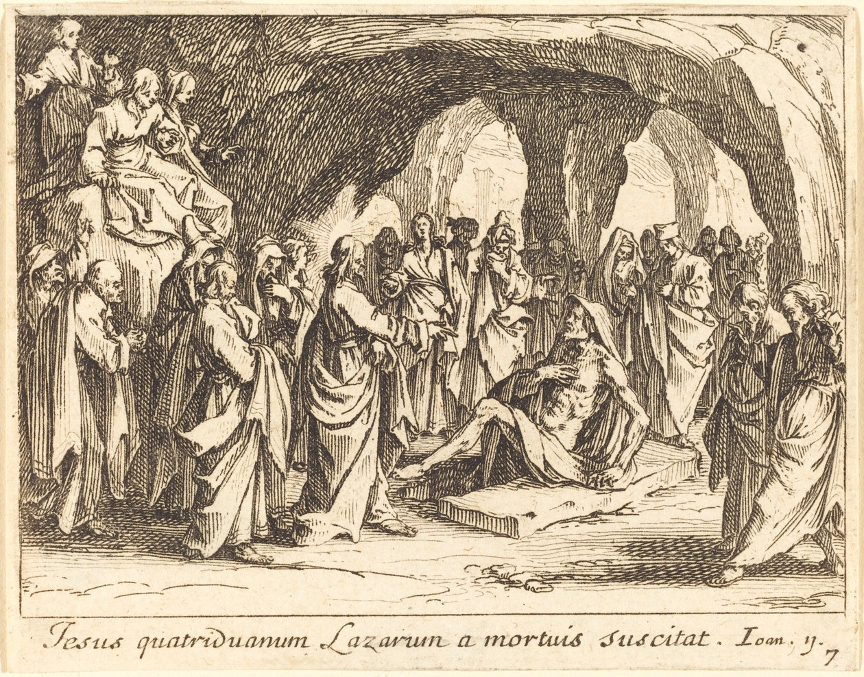 Auferweckung des Lazarus, 1635 von Jacques Callot
