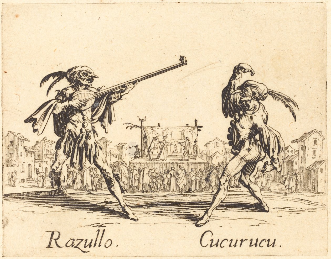 Razullo und Cucurucu von Jacques Callot