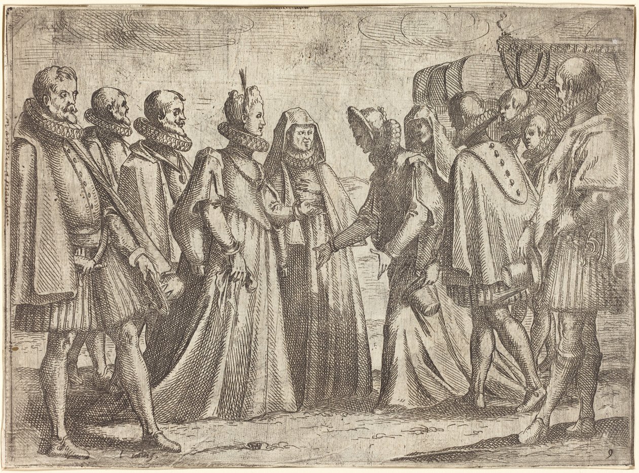 Empfang in Mantua (recto) von Jacques Callot