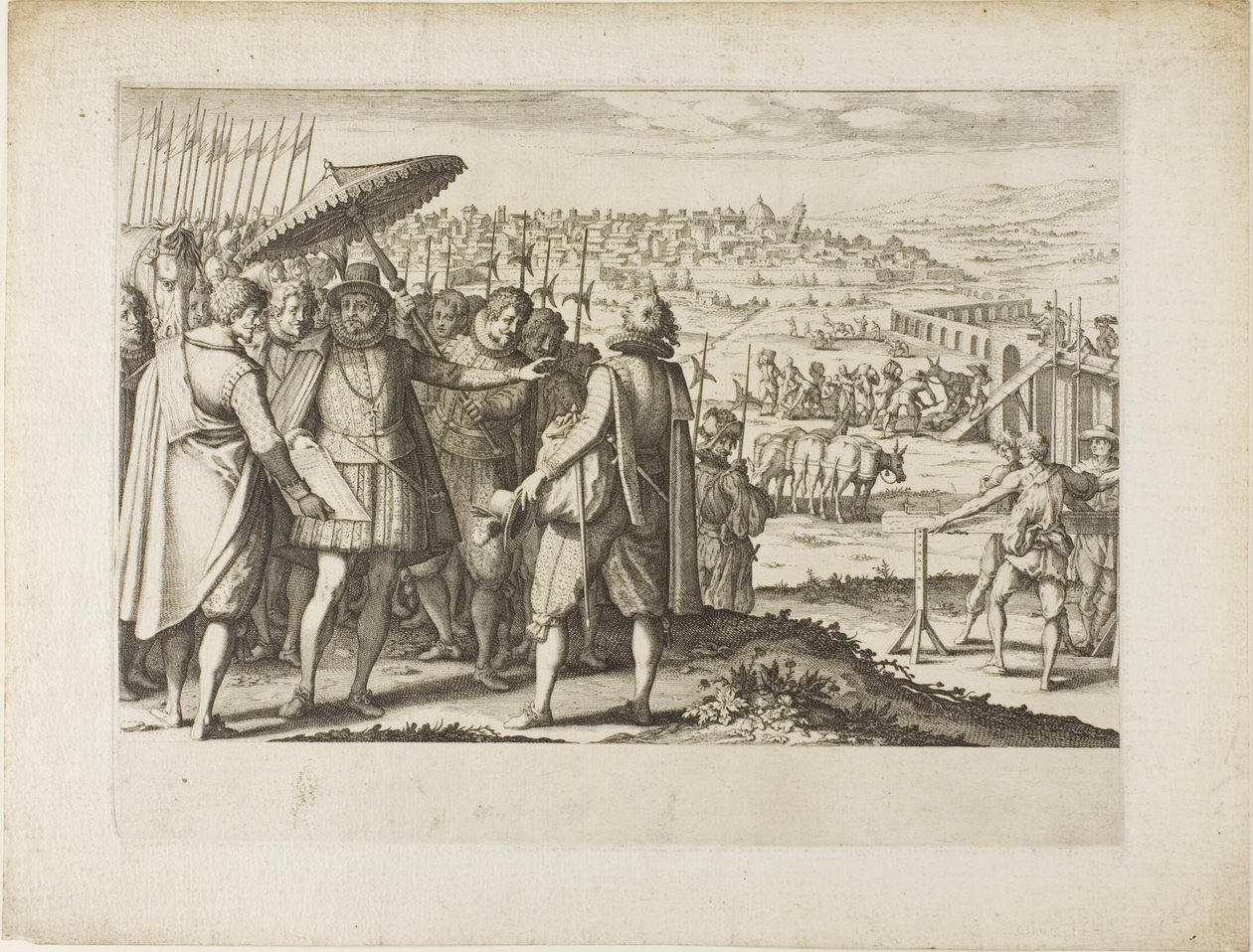 Restaurierung des Aquädukts von Pisa von Jacques Callot