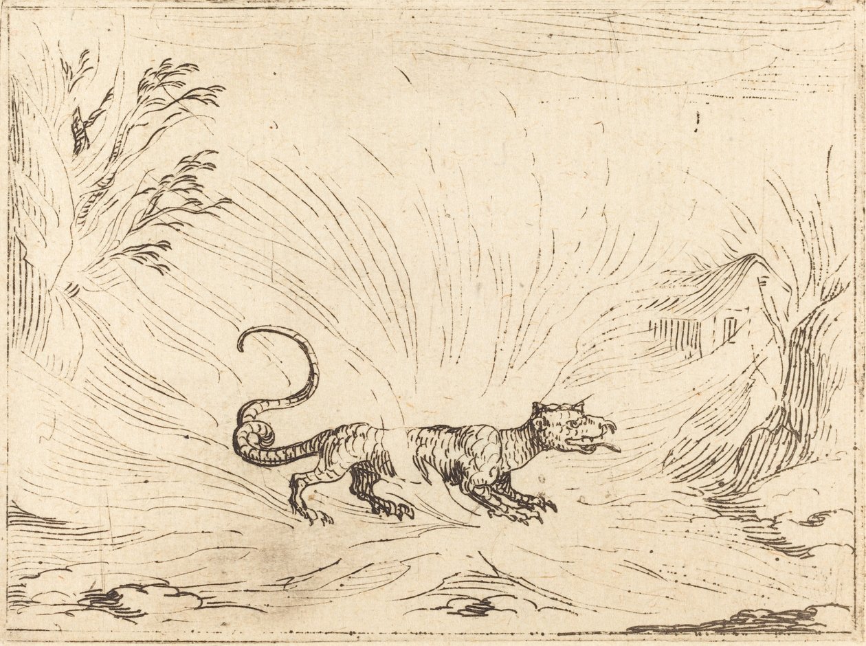 Salamander umgeben von Flammen von Jacques Callot