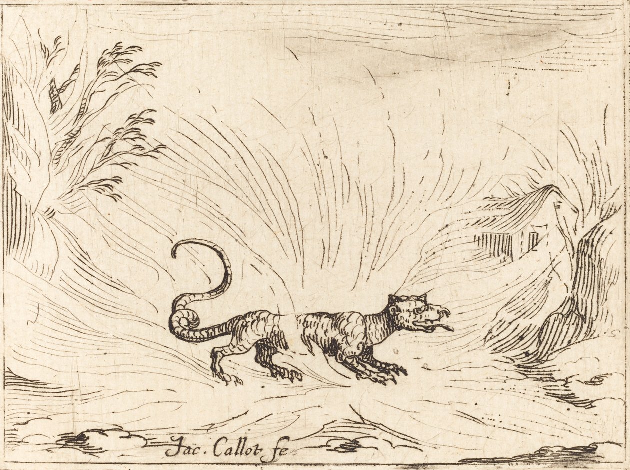 Salamander umgeben von Flammen von Jacques Callot
