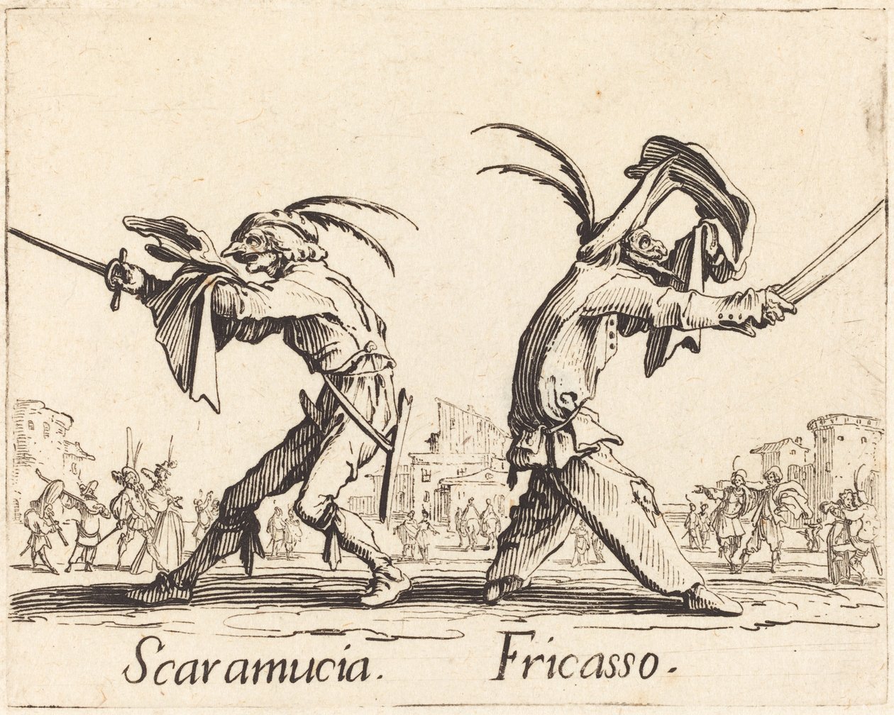 Scaramucia und Fricasso von Jacques Callot