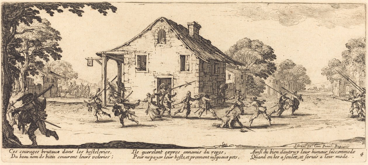 Szene des Plünderns von Jacques Callot