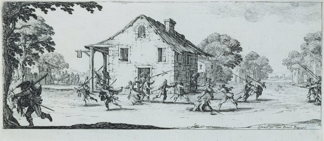 Szene des Plünderns, 1633 von Jacques Callot