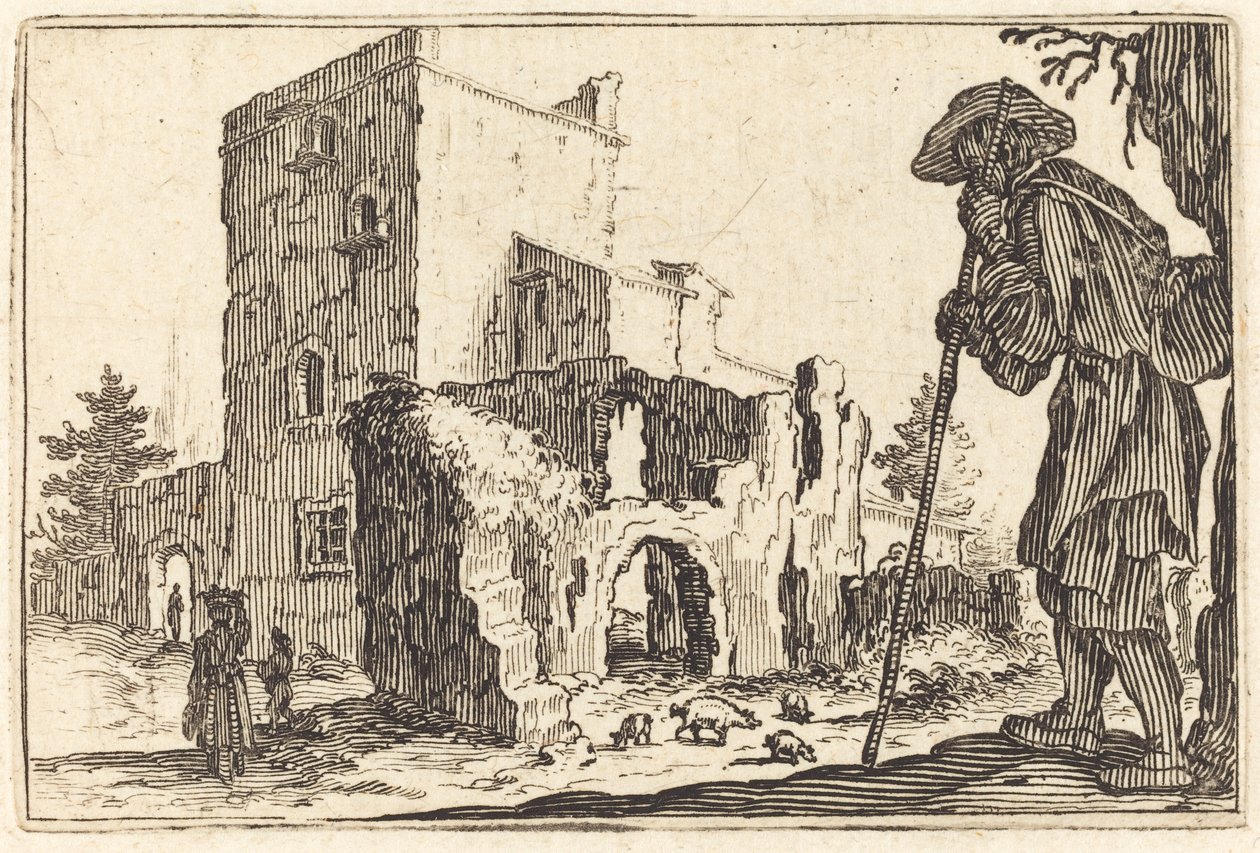 Hirte und Ruinen von Jacques Callot