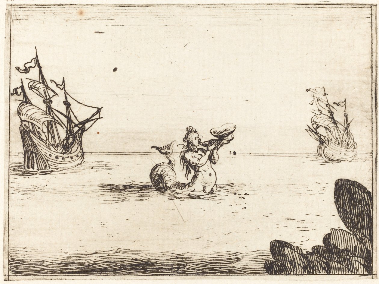 Sirene zwischen zwei Schiffen, 1628 von Jacques Callot