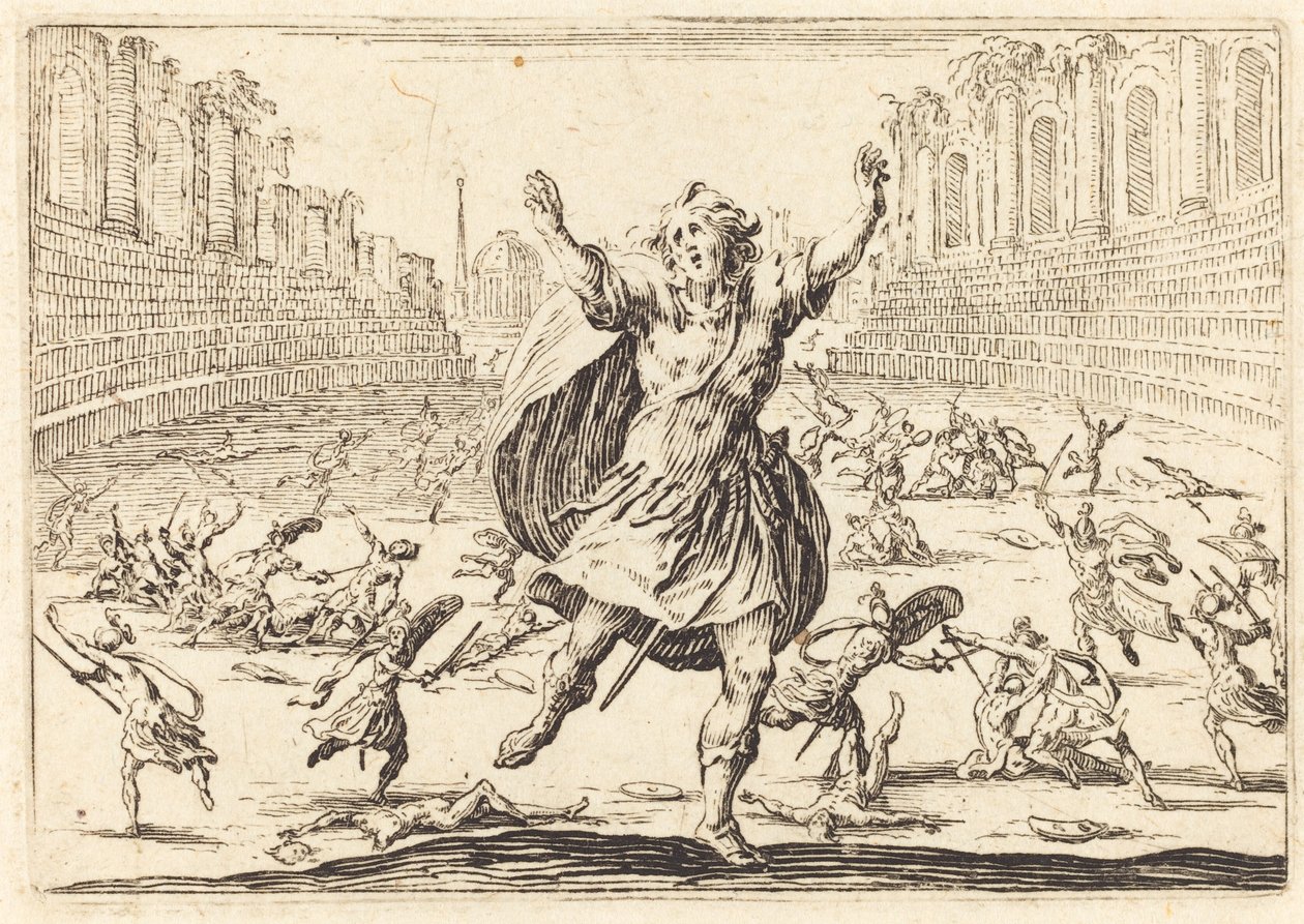 Scharmützel in einem römischen Zirkus von Jacques Callot