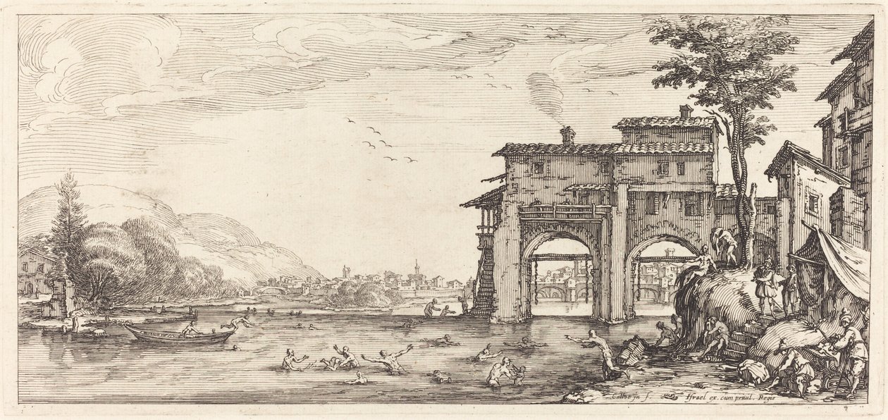 Die Badenden, wahrscheinlich ca. 1630 von Jacques Callot