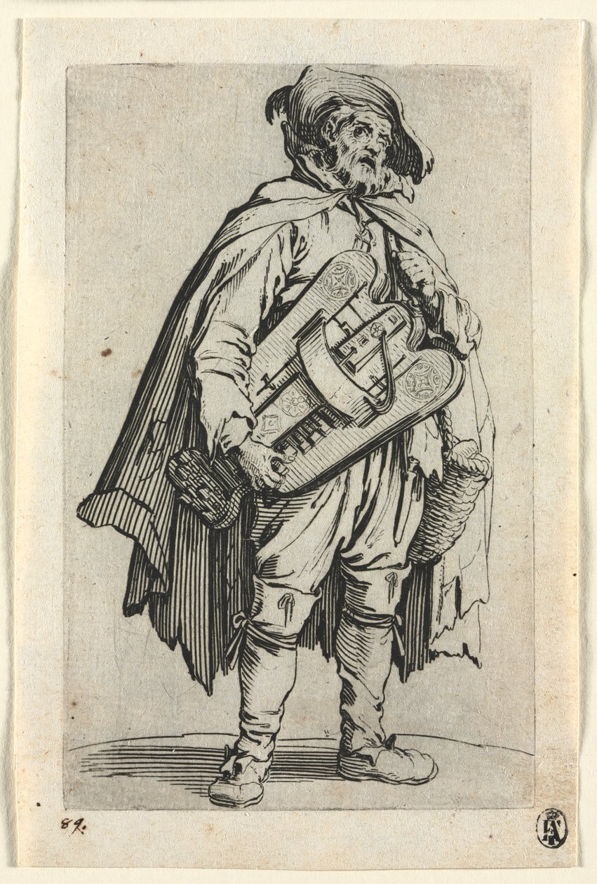 Die Bettler: Der Drehorgelspieler von Jacques Callot