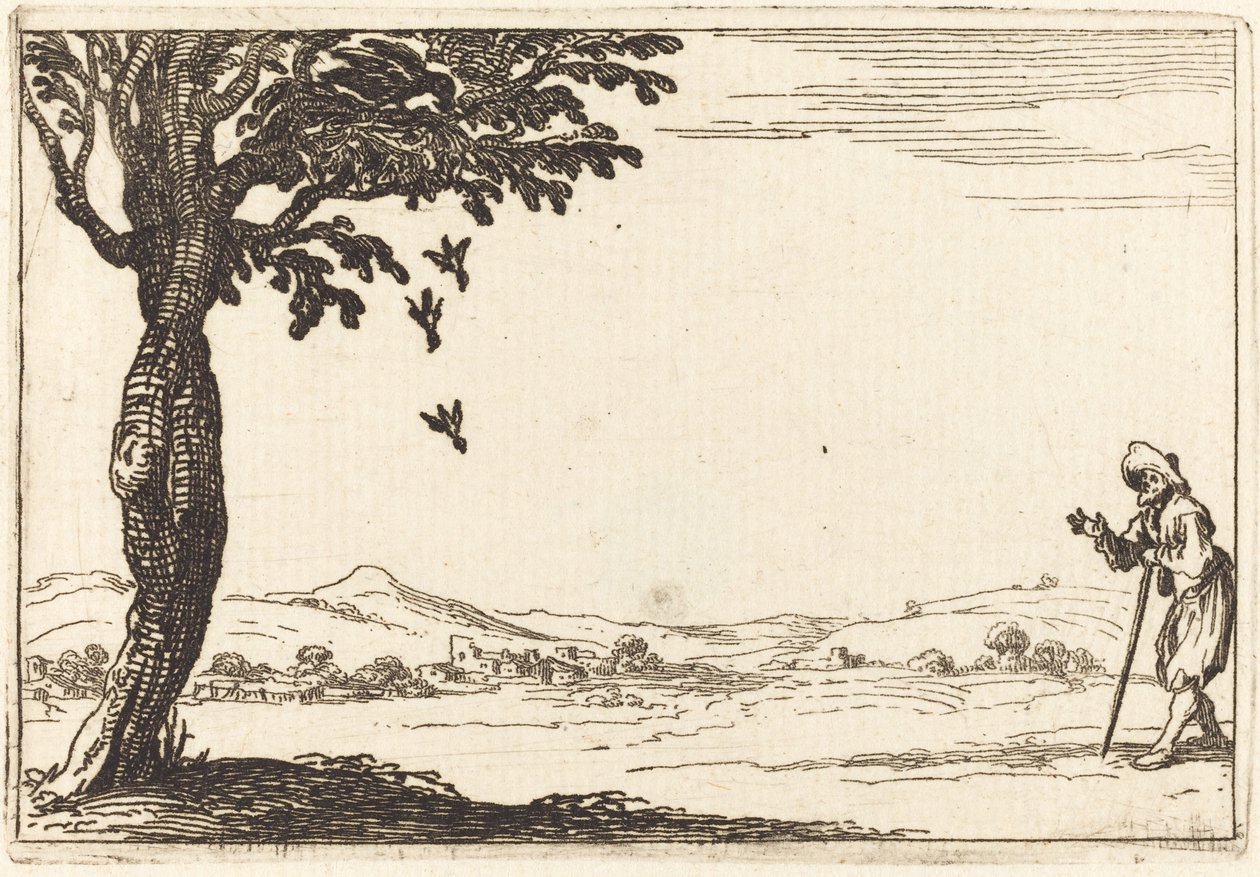 Die Krähe und ihre Jungen von Jacques Callot