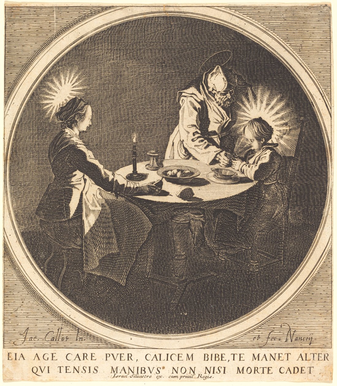 Die Heilige Familie am Tisch von Jacques Callot