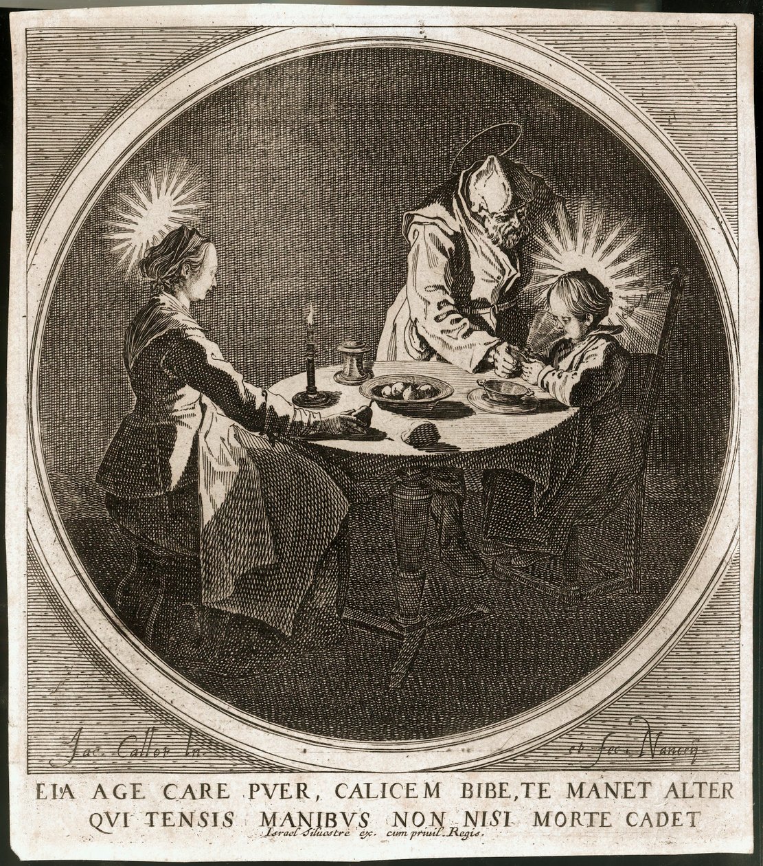 Die Heilige Familie am Tisch von Jacques Callot