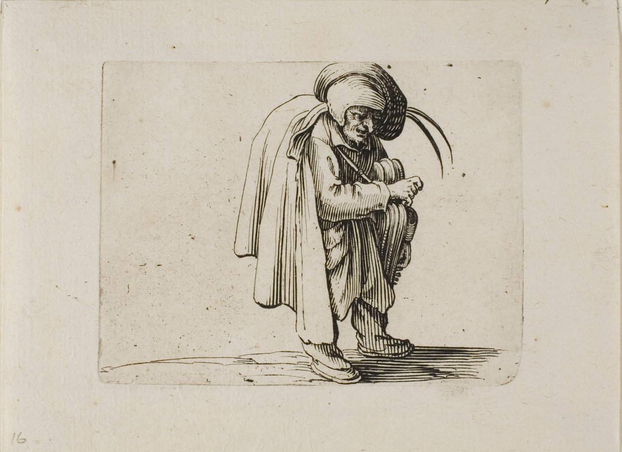 Der Drehleierspieler, aus Varie Figure Gobbi von Jacques Callot
