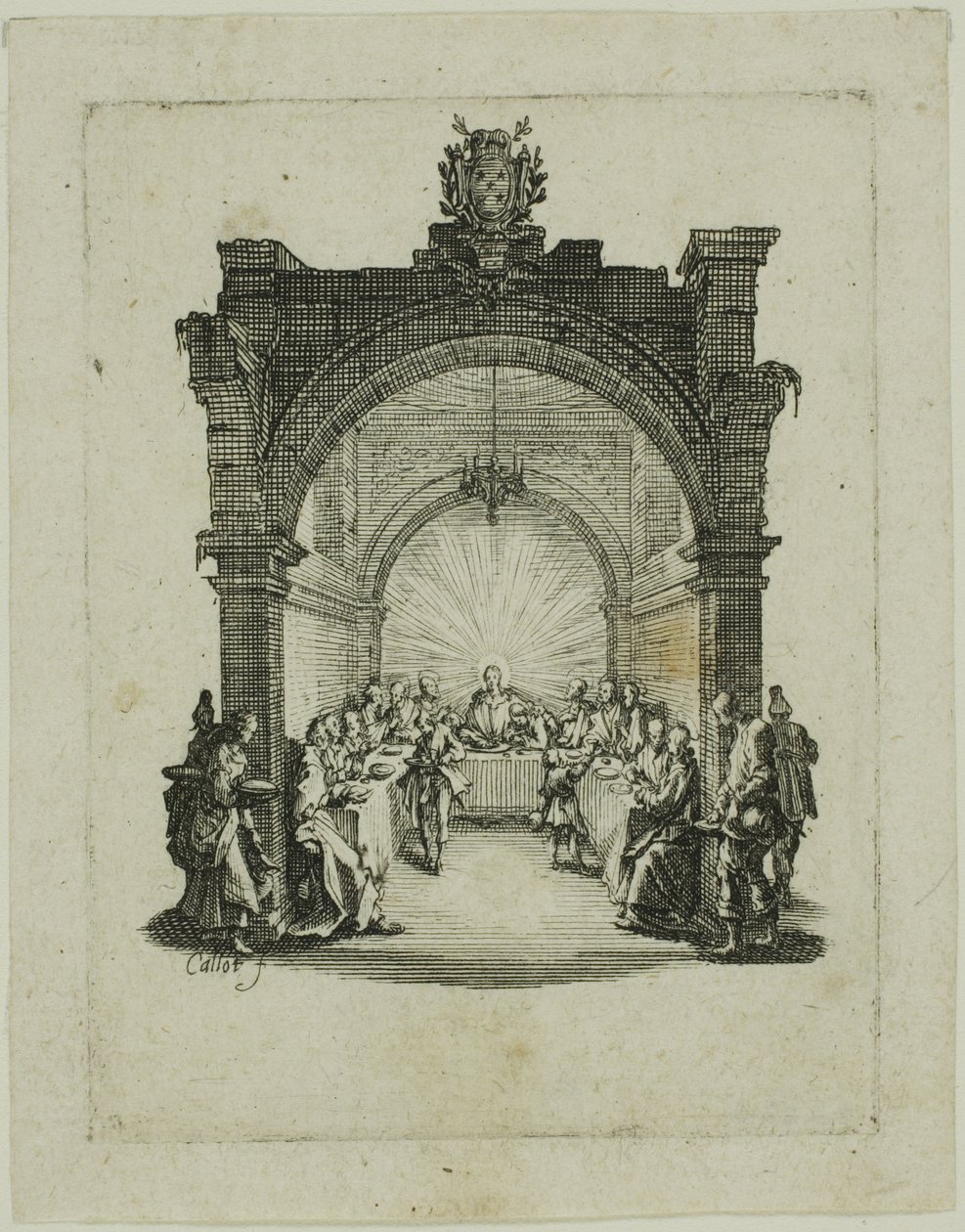 Das letzte Abendmahl, aus Die kleine Passion von Jacques Callot