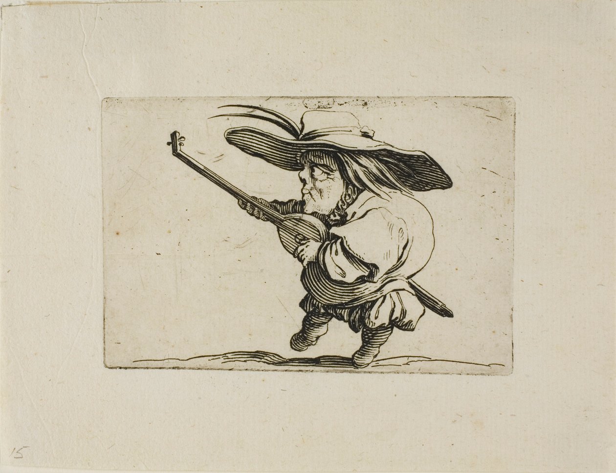 Der Lautenspieler, aus Varie Figure Gobbi von Jacques Callot