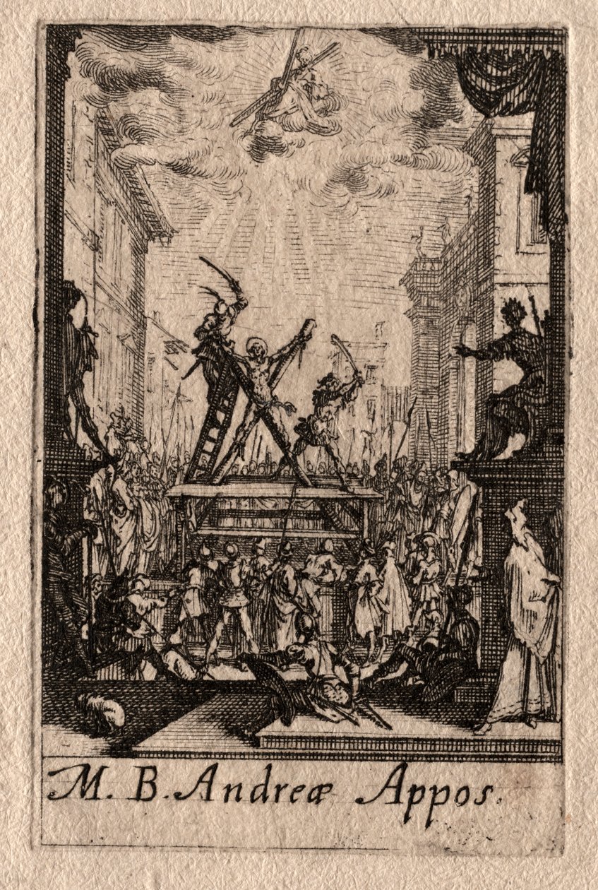 Das Martyrium der Apostel: St. Andreas von Jacques Callot