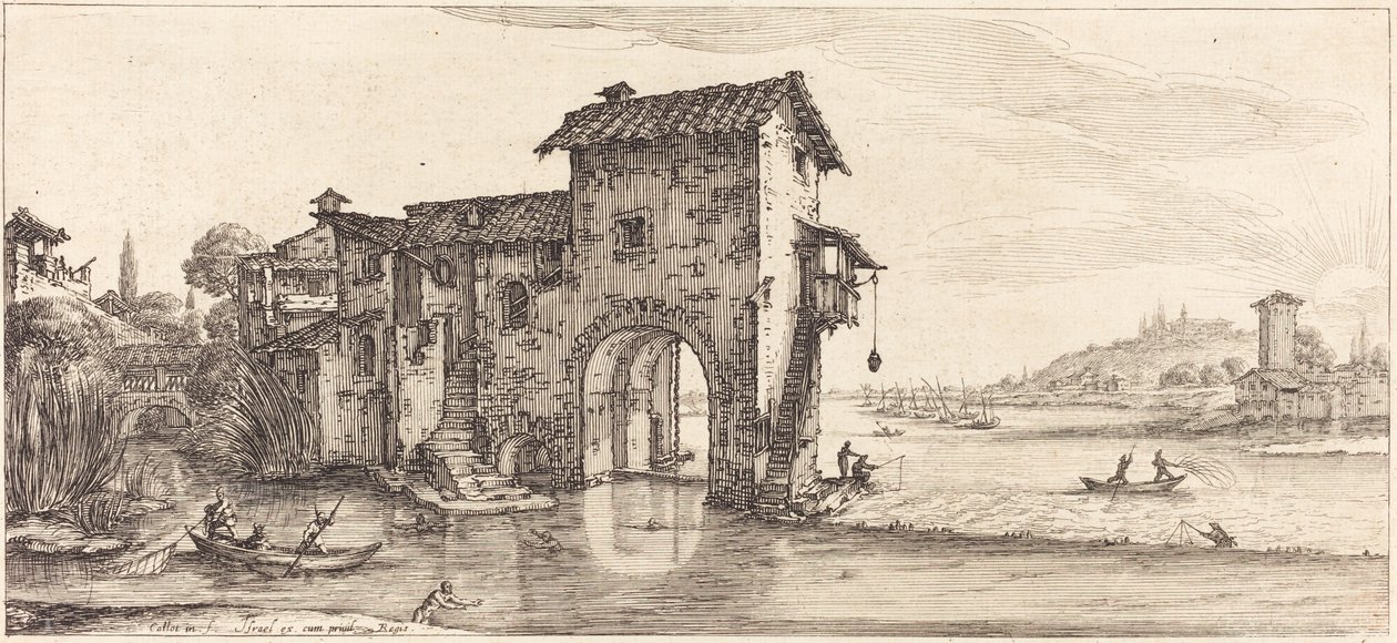Die Wassermühle von Jacques Callot