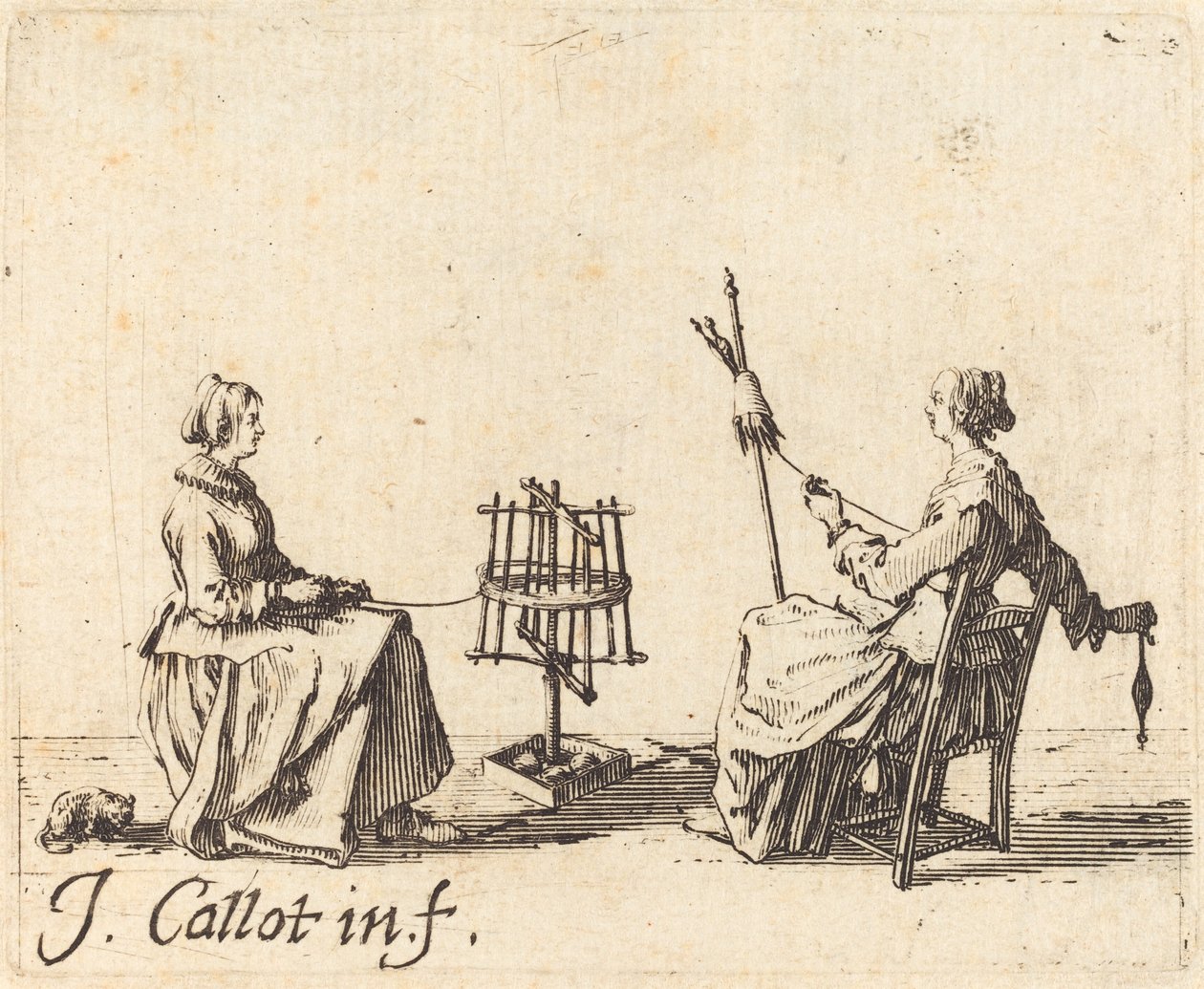 Der Wickler und der Spinner, ca. 1623 von Jacques Callot