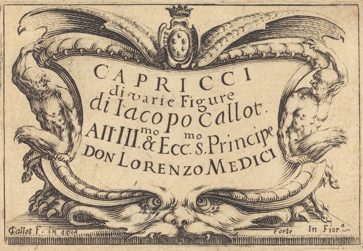 Titelseite für "Die Capricci" von Jacques Callot