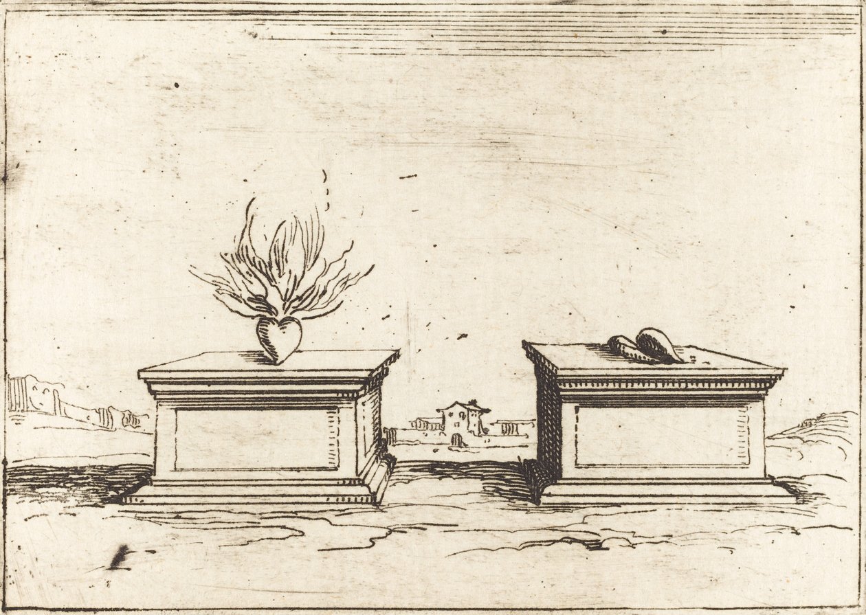 Zwei Herzen von Jacques Callot