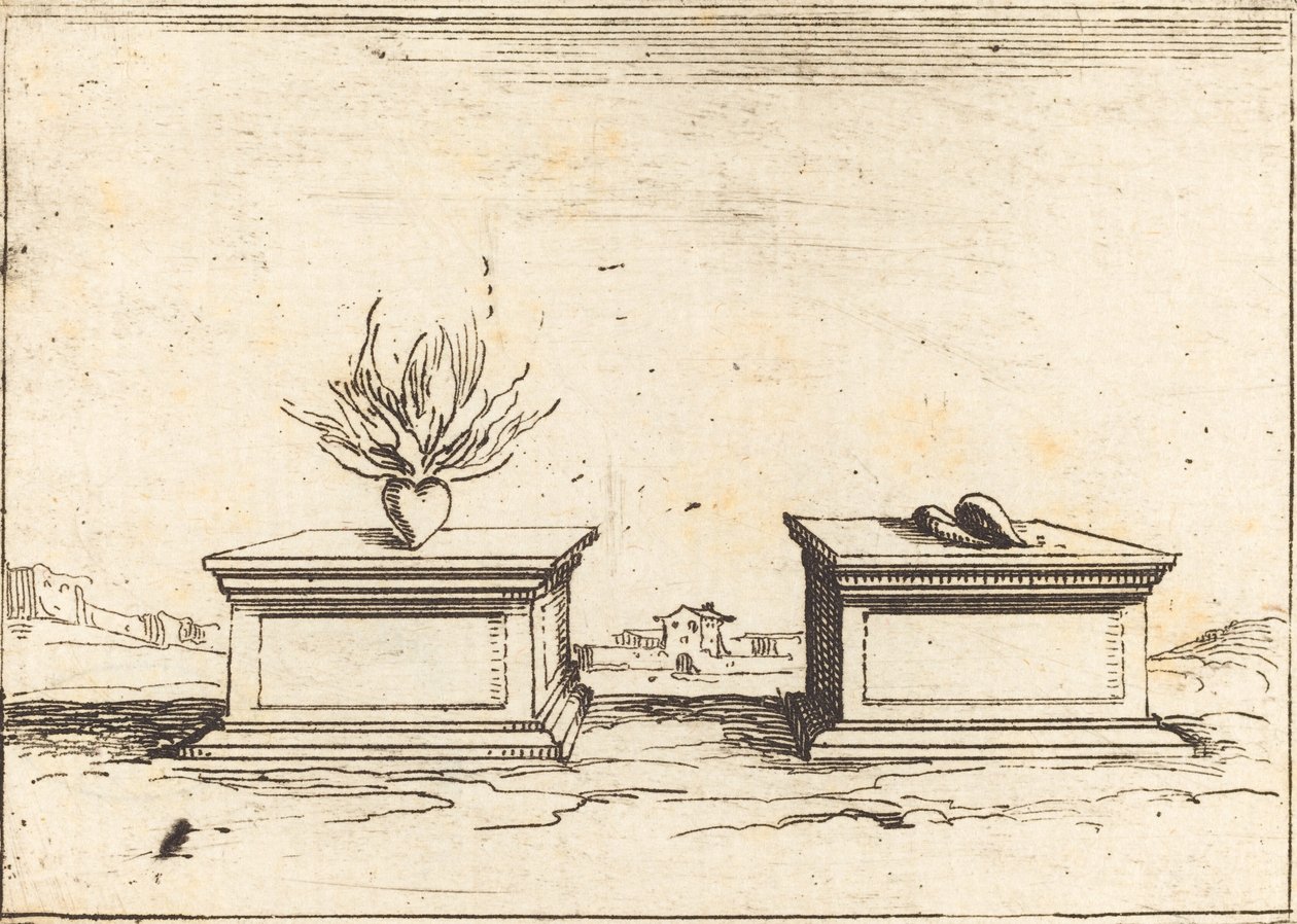 Zwei Herzen, 1628 von Jacques Callot