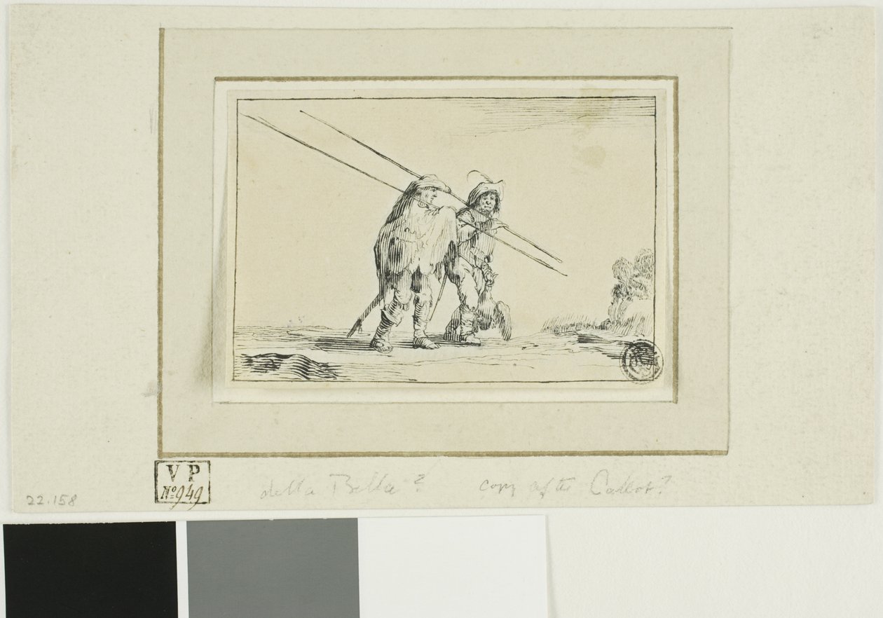 Zwei Soldaten mit Stäben von Jacques Callot