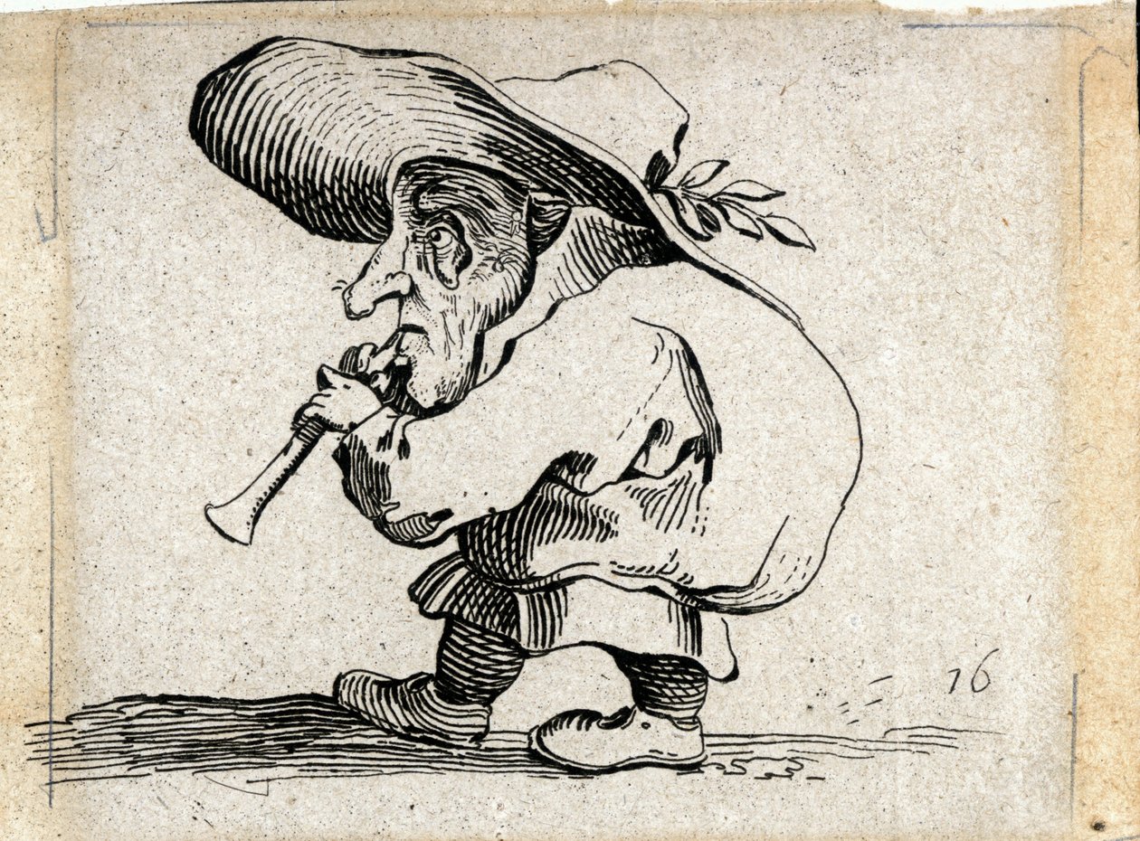 Verschiedene Gobbi-Figuren (Gravur) von Jacques Callot