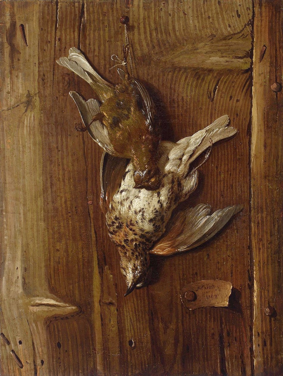 Tote Vögel (Drossel und Wacholderdrossel) von Jacques Charles Oudry