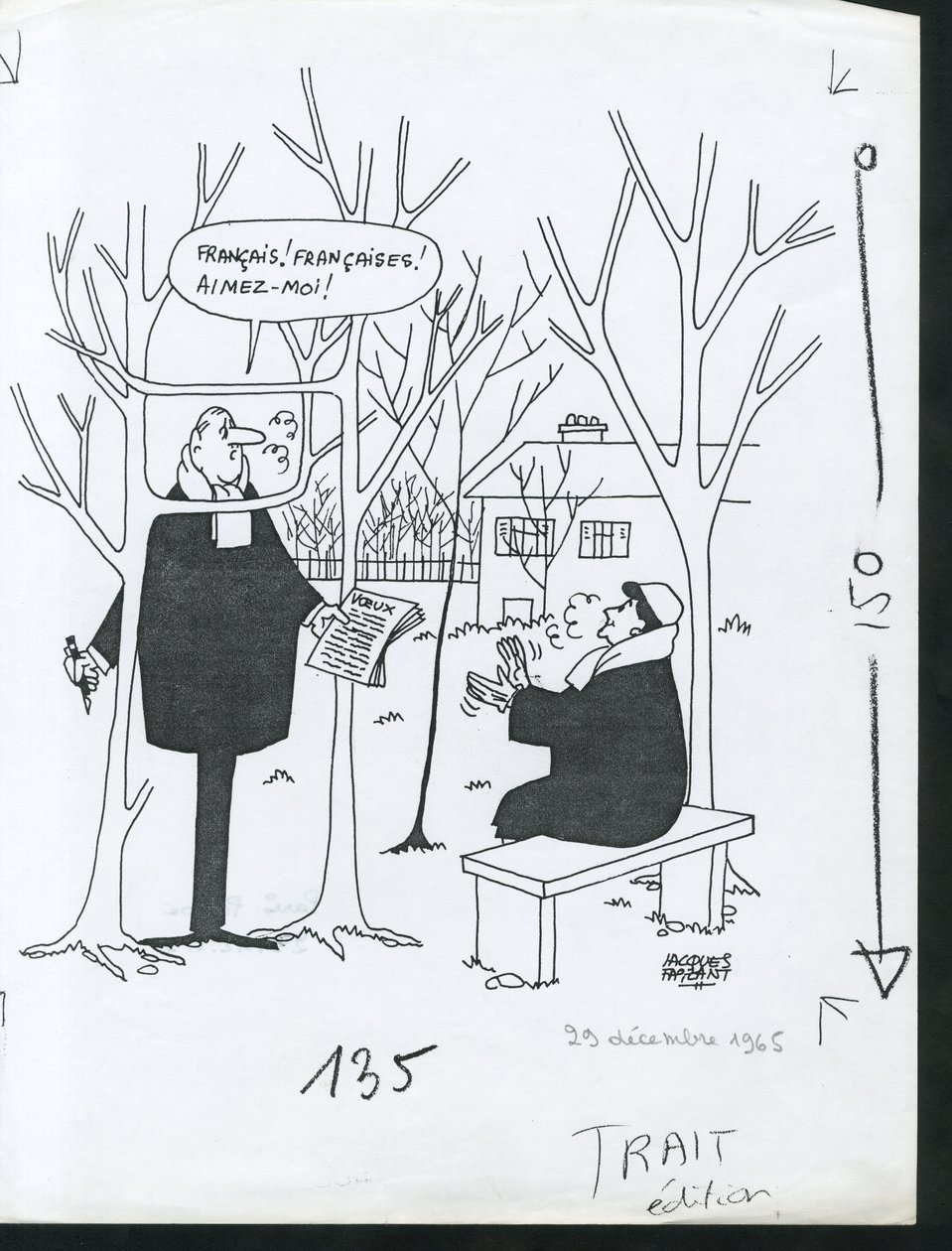 Paris-Presse, Satirisch in N & B von Jacques Faizant