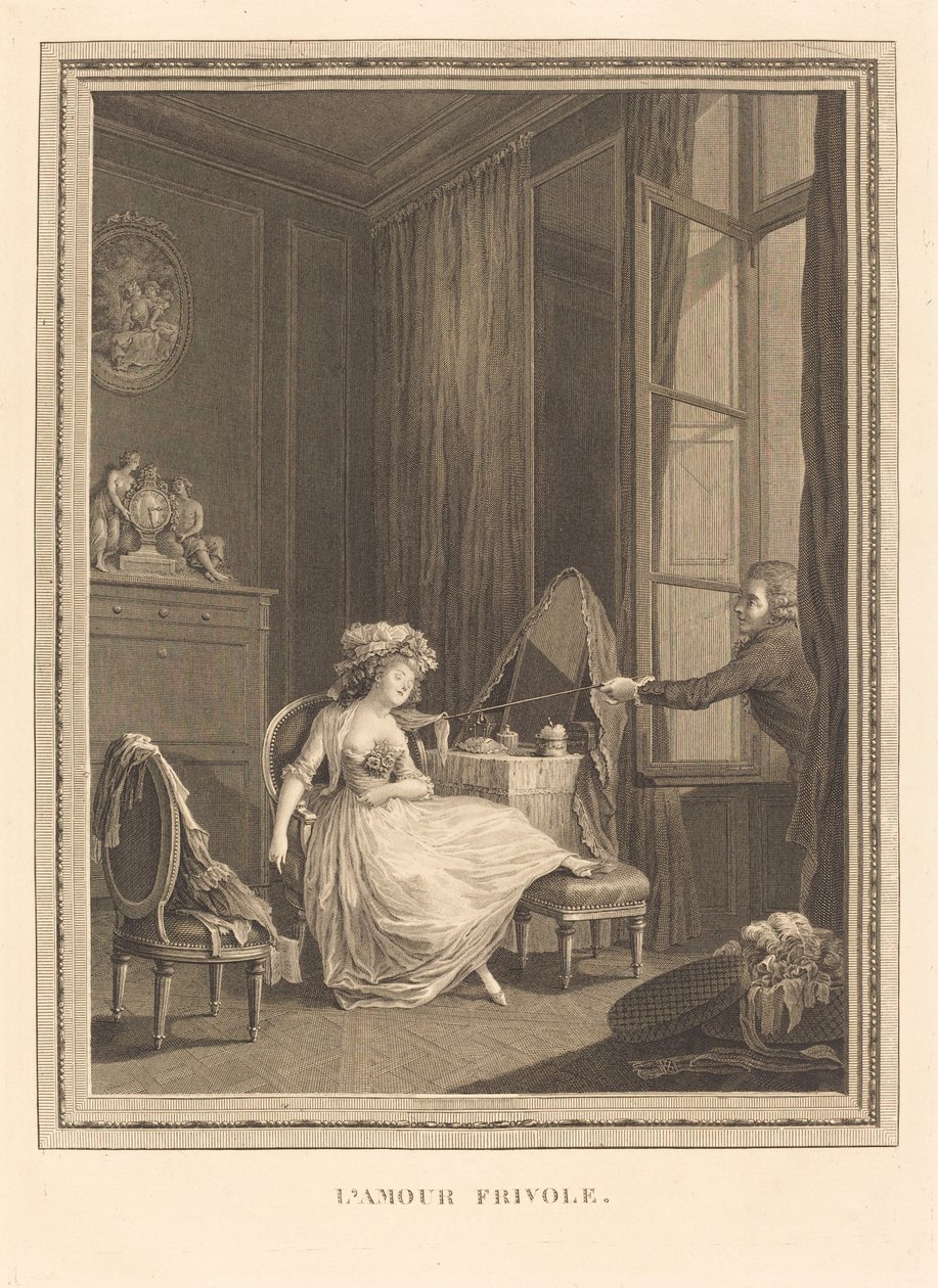 Leichtfertige Liebe von Jacques Firmin Beauvarlet after Pierre Antoine Baudouin