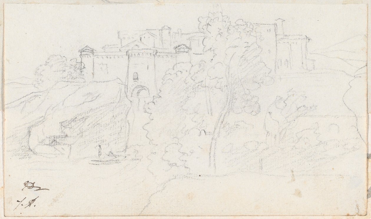 Burg auf einem Hügel von Jacques Louis David