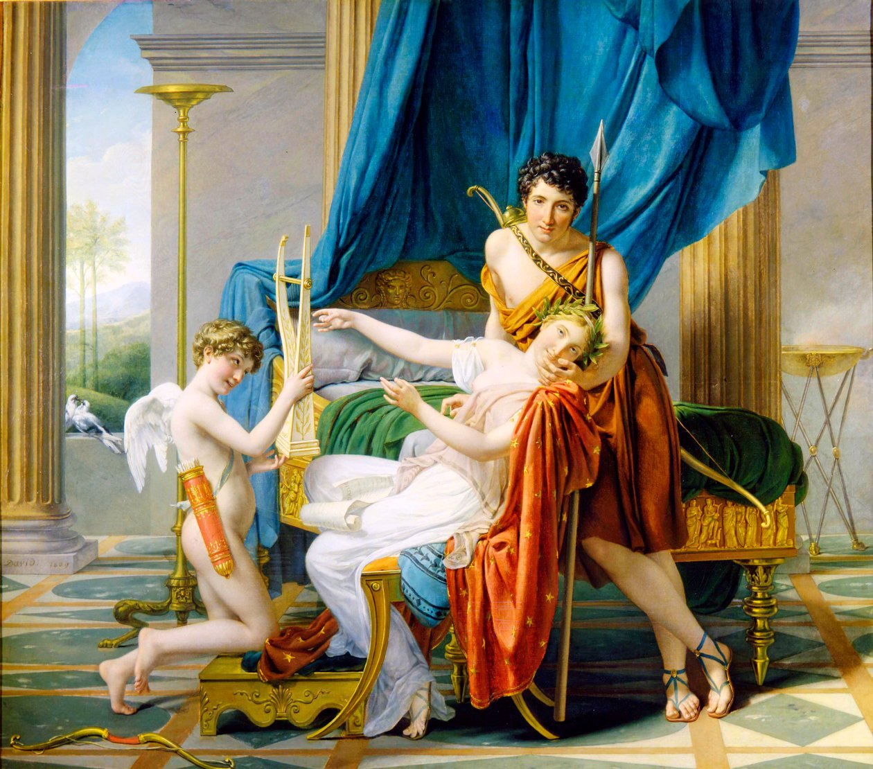 Sappho, Phaon und Amor von Jacques Louis David