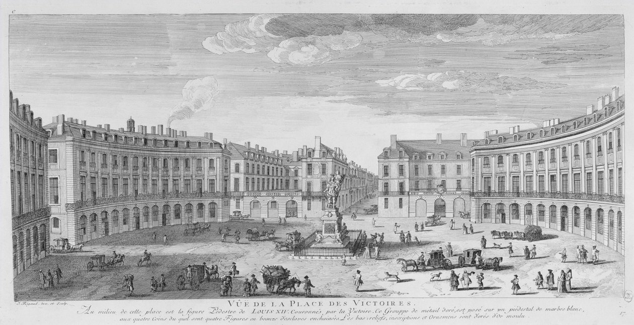Place des Victoires, Paris (Gravur) von Jacques Rigaud