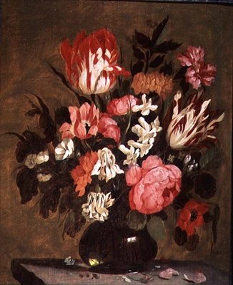 Blumen in einer Glasvase von Jacques de Claeuw