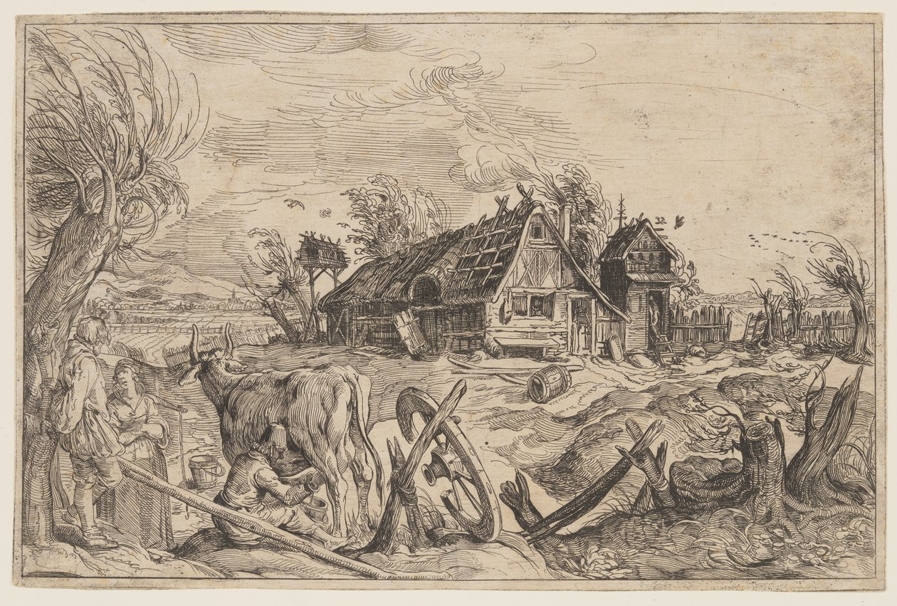 Landschaft mit Bauernhaus von Jacques de Gheyn II
